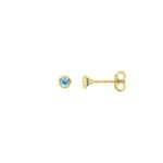3.5mm Blautopas Ohrstecker 375/9 K Gelbgold