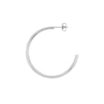 30mm Half Hoop Earrings 375/9 K White Gold 2.0mm
