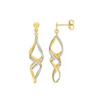 Drop Earrings 750/18 K Yellow and White Gold - 38SA696B