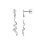Drop Earrings 750/18 K White Gold with Cubic Zirconia