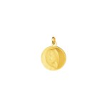 Pendentif or jaune 750/18 ct Ø 16mm, Vierge