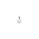 Solitaire Pendant 750/18 K White Gold with Cubic Zirconia Ø 5mm