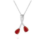 Collier 750/18 K Weissgold mit 2 Rubinen