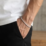 3mm Tennisarmband Weiss vergoldet mit Zirkonia - AR0001-S-3MM