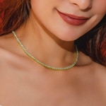 3mm Collier Tennis plaqué or jaune avec zircones - KE0001-G-3MM