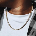 3mm Collier Tennis plaqué or jaune avec zircones - KE0001-G-3MM