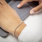 4.01 carats diamants bracelet rivière or jaune 750/18 ct - AR-69483-GG