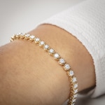 4.01 carats diamants bracelet rivière or jaune 750/18 ct - AR-69483-GG