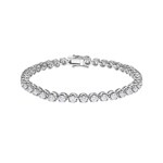 4.01 carats diamants bracelet rivière or gris 750/18 ct