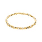 4.5mm Fantasy Bracelet Semi Solid 750/18 K Yellow and White Gold