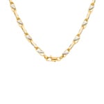 4.5mm Fantasy Chain Semi Solid 750/18 K Yellow and White Gold - KE-0098-GW