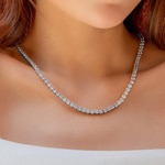 4mm Tenniscollier Weiss vergoldet mit Zirkonia - KE0001-S-4MM