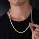 4mm Tenniscollier Weiss vergoldet mit Zirkonia - KE0001-S-4MM