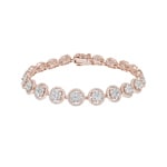 5.00ct Diamond Halo Tennis Bracelet 750/18 K Rose Gold