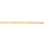 5.0mm Flat Figaro Chain 3+1 375/9 K Yellow Gold