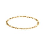 5.2mm Figaroarmband 750/18 K Gelbgold halbmassiv