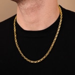 5.4mm Cable Chain Semi Solid 750/18 K Yellow Gold - KE-0181-GG