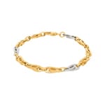 5.5mm Bracelet fantaisie or bicolore 750/18 ct semi-massif