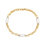 5.5mm Bracelet fantaisie or bicolore 750/18 ct semi-massif - AR-0179-GG