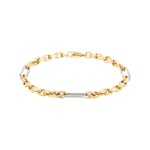 5.5mm Bracelet fantaisie or bicolore 750/18 ct semi-massif - AR-0179-GG