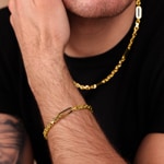 5.5mm Fantasiearmband 750/18 K Gelbgold halbmassiv - AR-0179-GG