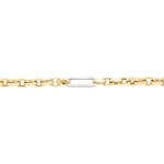 5.5mm Fantasy Chain Semi Solid 750/18 K Yellow and White Gold - KE-0179-GG