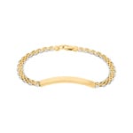 5.9mm Gravurarmband 750/18 K Gelb-/ Weissgold halbmassiv - AR-1534-GW