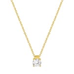 Collier or jaune 750/18 ct avec zircone solitaire Ø 5mm