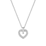Collier mit Anhänger 750/18 K Weissgold mit Zirkonia, Herz