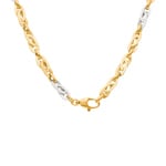 6.0mm Chaîne fantaisie or bicolore 750/18 ct semi-massif - KE-0003-GG