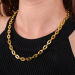 6.5mm Collier forçat or jaune 750/18 ct semi-massif - KE-0039-GG
