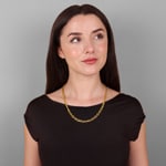 6.7mm Fantasy Necklace Semi Solid 750/18 K Yellow Gold - KE-100150-GG