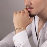 7.7mm Bracelet Figaro or jaune 750/18 ct semi-massif - AR-F180-GG