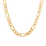 7.7mm Figaro Chain Semi Solid 750/18 K Yellow Gold