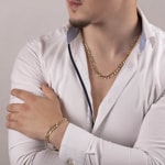 7.7mm Chaîne Figaro or jaune 750/18 ct semi-massif - KE-F180-GG