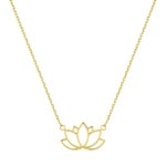 Collier mit Anhänger 750/18 K Gelbgold 42cm, Lotusblüte