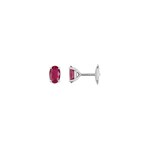 Ohrstecker 750/18 K Weissgold mit Rubin oval