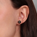 8.0mm Tahitian Pearl Stud Earrings 375/9 K Yellow Gold - 293023.Q0