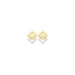 Stud Earrings 750/18 K Yellow Gold Two-tone - 8006G