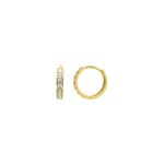 Créoles or jaune 750/18 ct avec zircones