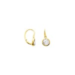Earrings 750/18 K Yellow Gold with round Cubic Zirconia