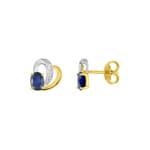 Stud Earrings 750/18 K Yellow Gold with Sapphire