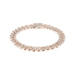 8mm Cuban Link Panzerarmband Rosé vergoldet mit Zirkonia
