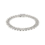 8mm Cuban Link Panzerarmband Weiss vergoldet mit Zirkonia