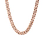 8mm Chaîne Cuban Link plaqué or rosé avec zircones