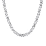 8mm Chaîne Prong Cuban Link Argent 925 avec zircones