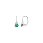 Ohrringe 750/18 K Weissgold mit Smaragd 0.60ct. und Diamanten 0.06ct.