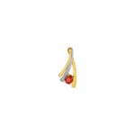 Pendant 750/18 K Yellow Gold with Ruby & Diamond 0.01ct.