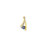 Pendentif or jaune 750/18 ct avec saphir & diamant 0.01ct.