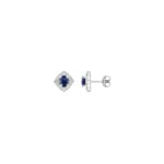 Ohrstecker 750/18 K Weissgold mit Saphir 0.95ct. und Diamanten 0.04ct.